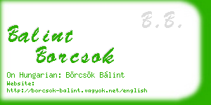 balint borcsok business card