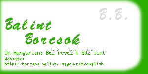 balint borcsok business card